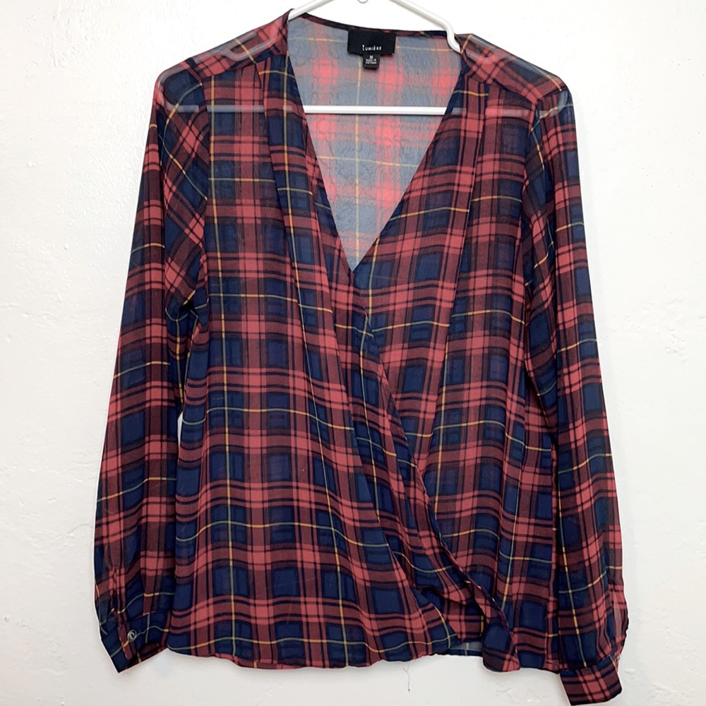 Lumiere plaid blouse size M
